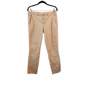 Anthropologie Womens Relaxed Fit Pants Size 29 Beige Straight Leg Chino‎ Preppy